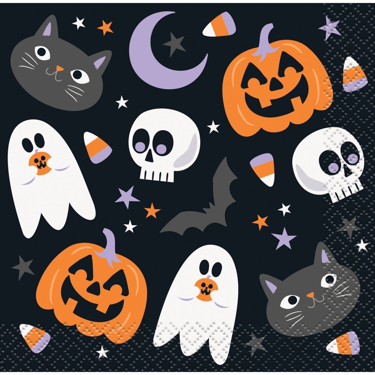 UNIQUE PARTY FAVORS Halloween Halloween Night Small Beverage Napkins, 16 Count 011179543410
