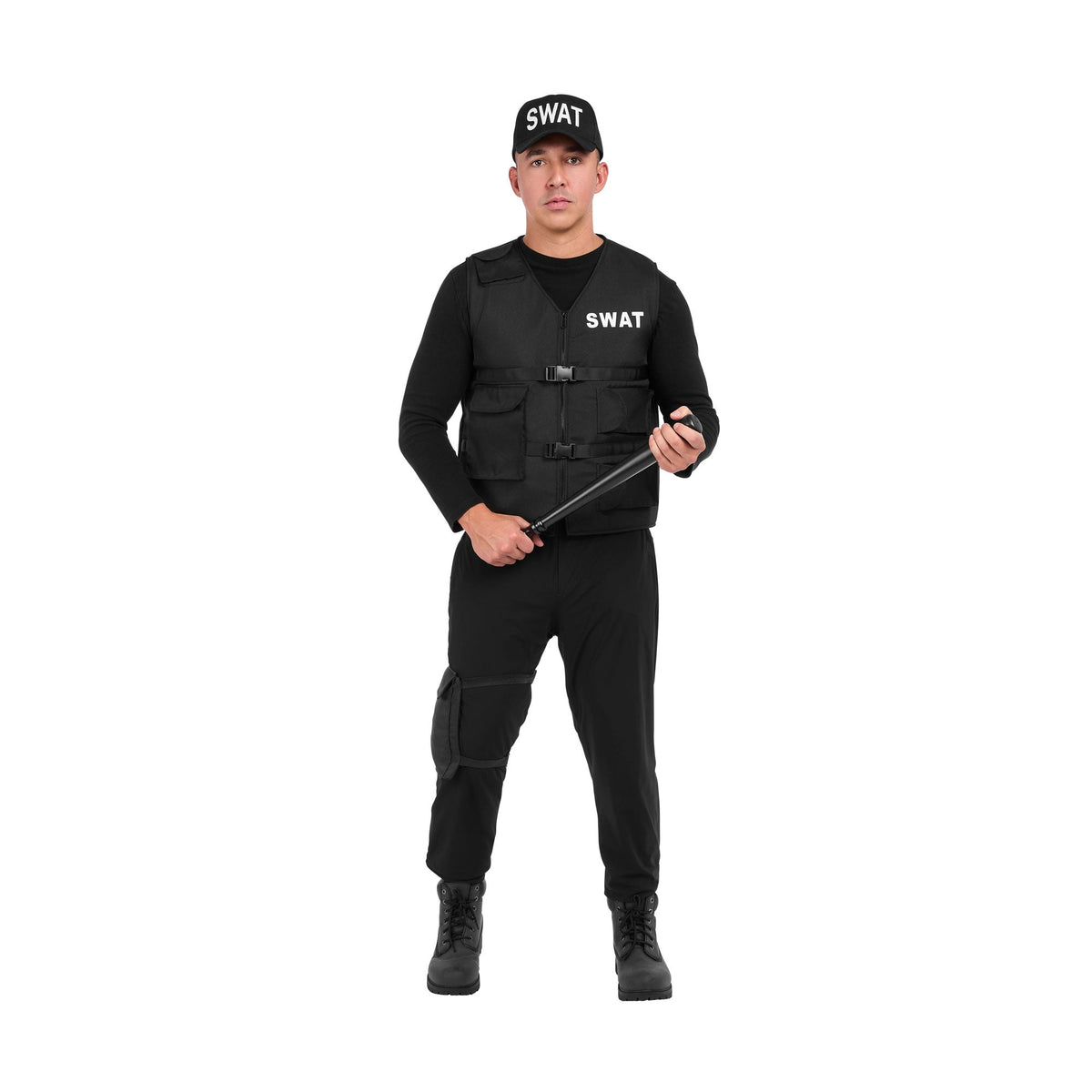 WUYI SHENGENMEI ARTS&CRAFTS CO., LTD Costumes Swat Plus Size Costume for Adults, Vest, Cap and Leg Pouch 840482503558