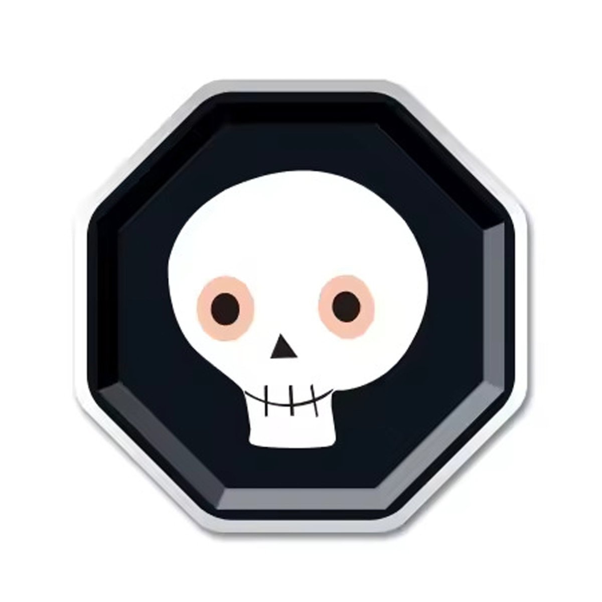 YIWU DAMAI Halloween Spooky Wonders Small Octagon Dessert Paper Plates, 8 Inches, 8 Count 840482501608